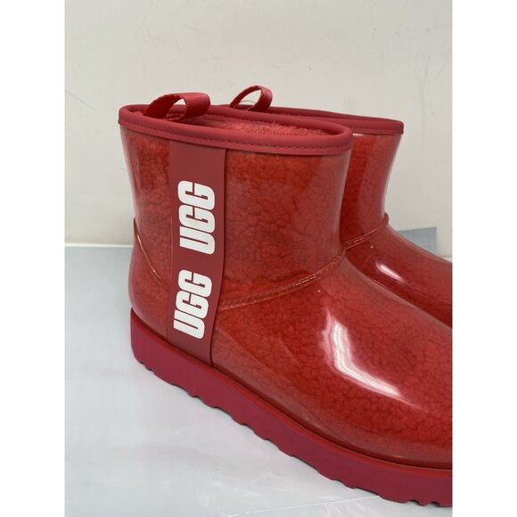 UGG CLASSIC CLEAR MINI HIBISCUS PINK WATERPROOF ANKLE WOMEN'S BOOTS SIZE 7 - Picture 3 of 7